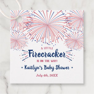 Firecracker On The Way! 4th Of July Baby Shower Favour Tags