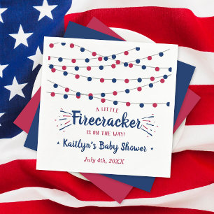 Firecracker On The Way! 4th Of July Baby Shower Napkin