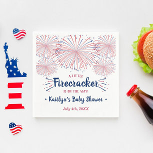 Firecracker On The Way! 4th Of July Baby Shower Napkin