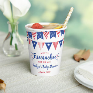Firecracker On The Way! 4th Of July Baby Shower Paper Cups