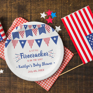 Firecracker On The Way! 4th Of July Baby Shower Paper Plate