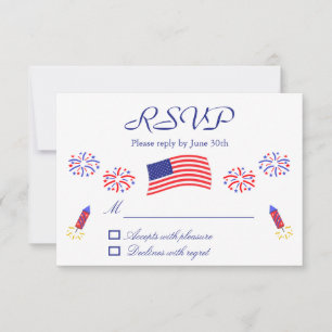 Firecracker Patriotic Baby Shower RSVP Card