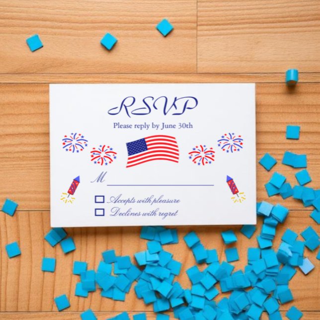 Firecracker Patriotic Baby Shower RSVP Card (Creator Uploaded)