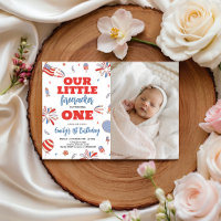 Firecracker Patriotic Photo 1st Birthday