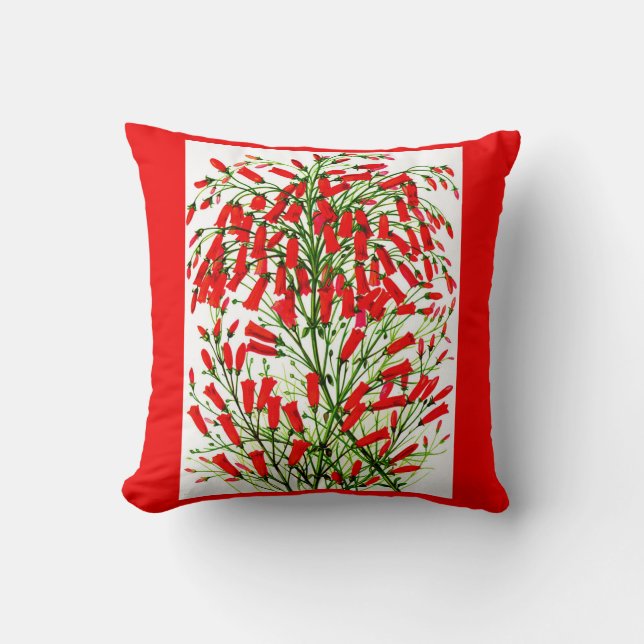 firecracker plant print cushion (Front)