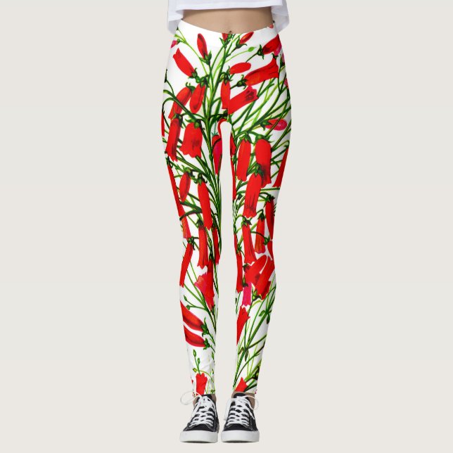 firecracker plant print leggings (Front)
