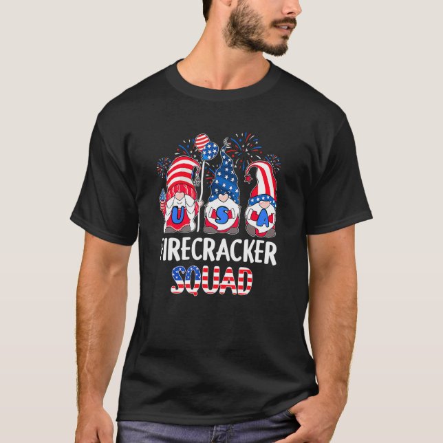 Firecracker Squad Cute Gnomes Us Flag Fireworks 4t T-Shirt (Front)