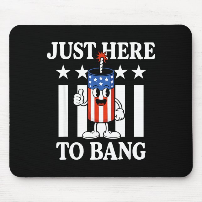 Firecracker stars red stripes here to bang july mouse mat (Front)