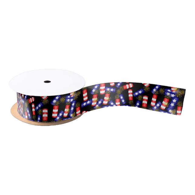Firecrackers for the 4th of July Satin Ribbon (Spool)