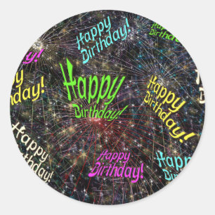 Firecrackin Happy Birthday Stickers