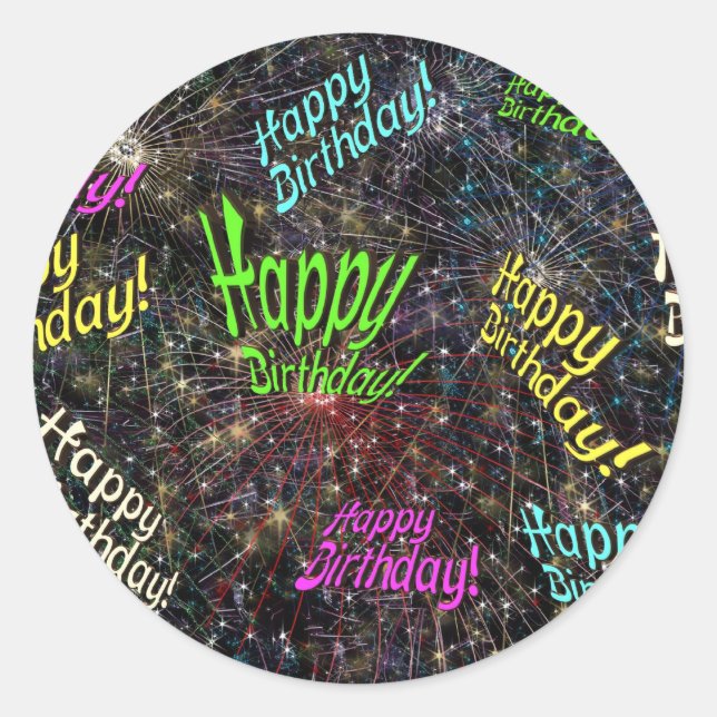 Firecrackin Happy Birthday Stickers (Front)
