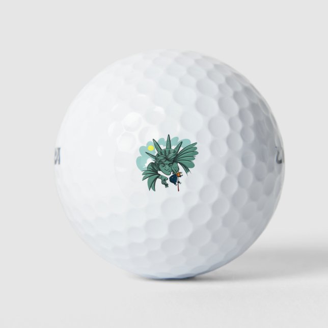 fired donald trump statue liberty funny golf balls (Front)