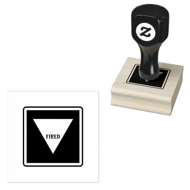 FIRED Text Printed Rich Red Ink Office Humour Rubber Stamp (Stamped)
