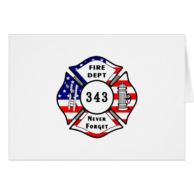 Firefighter 9/11 Never Forget 343 (Front Horizontal)