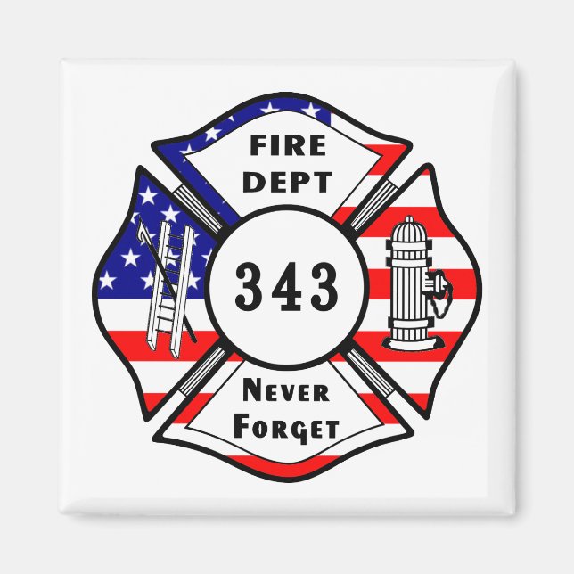 Firefighter 9/11 Never Forget 343 Magnet (Front)