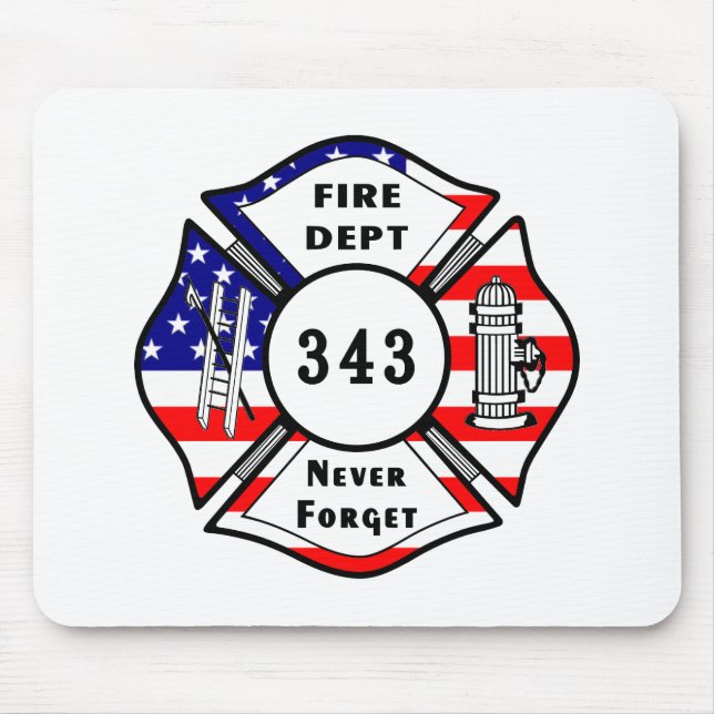 Firefighter 9/11 Never Forget 343 Mouse Mat (Front)