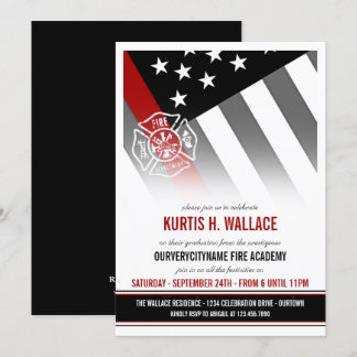 Firefighter Academy Graduation Party Invitation