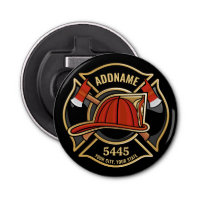 Firefighter ADD NAME Fire Station Department Badge