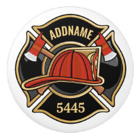 Firefighter ADD NAME Fire Station Department Badge