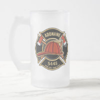 Firefighter ADD NAME Fire Station Department Badge