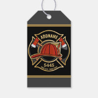 Firefighter ADD NAME Fire Station Department Badge