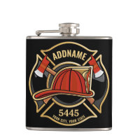 Firefighter ADD NAME Fire Station Department Badge
