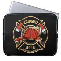 Firefighter ADD NAME Fire Station Department Badge