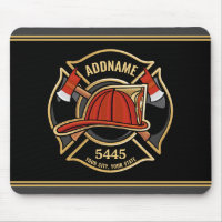 Firefighter ADD NAME Fire Station Department Badge