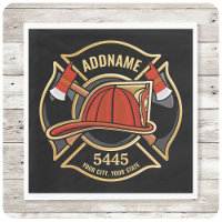 Firefighter ADD NAME Fire Station Department Badge
