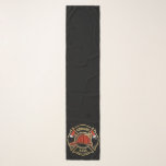 Firefighter ADD NAME Fire Station Department Badge Scarf<br><div class="desc">Firefighter NAME Fireman Fire Department - Emblem with Red Helmet and Axe. Customise with your Name,  Station/Dept Number and location.</div>