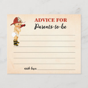 Firefighter Advice for Mum & Dad Baby Shower Card