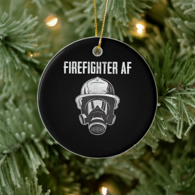 Firefighter AF | Gas Mask | Funny Firefighter Ceramic Tree Decoration (Tree)