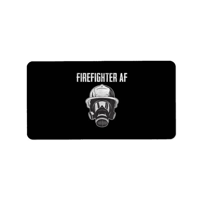 Firefighter AF | Gas Mask | Funny Firefighter Label (Front)
