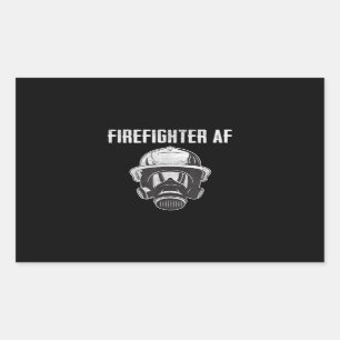 Firefighter AF   Gas Mask   Funny Firefighter Rectangular Sticker