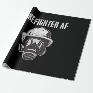 Firefighter AF   Gas Mask   Funny Firefighter Wrapping Paper
