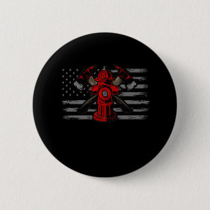 Firefighter American Flag Axe 6 Cm Round Badge