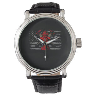 Firefighter American Flag Axe Watch