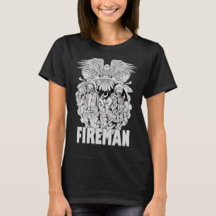 Firefighter American Flag Eagle Fireman Womans Man T-Shirt