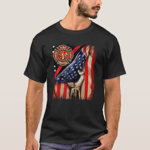 Firefighter American Flag Firefighter Vibes Labour T-Shirt