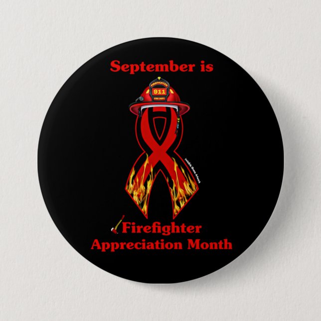 Firefighter Appreciation Month 7.5 Cm Round Badge (Front)