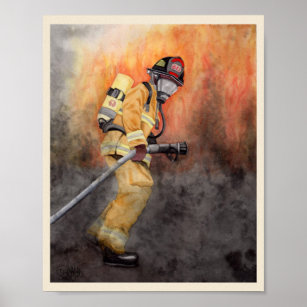 Firefighter Art Print suitable for Framing Miranda