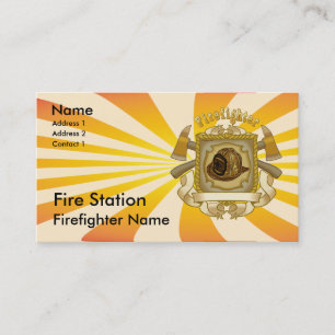 Firefighter Axe Shield  Business Card