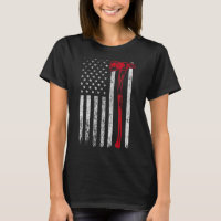 Firefighter Axe Usa Flag Thin Red Line Fireman Pat