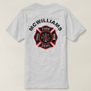 Firefighter Badge w/ Name T-Shirt