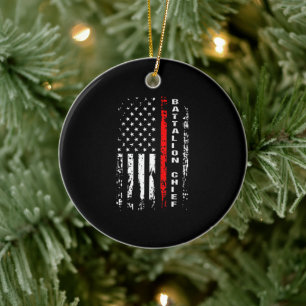 Firefighter Battalion Chief Battalion Chief Gift Ceramic Tree Decoration