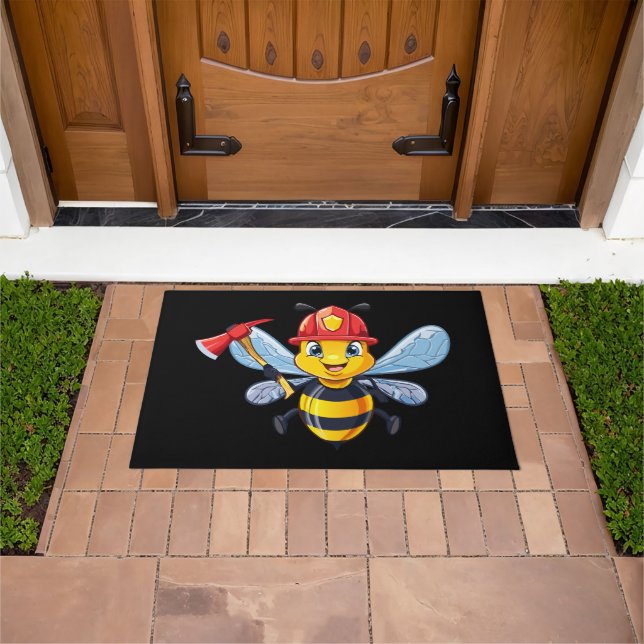 Firefighter bee doormat (Outdoor)