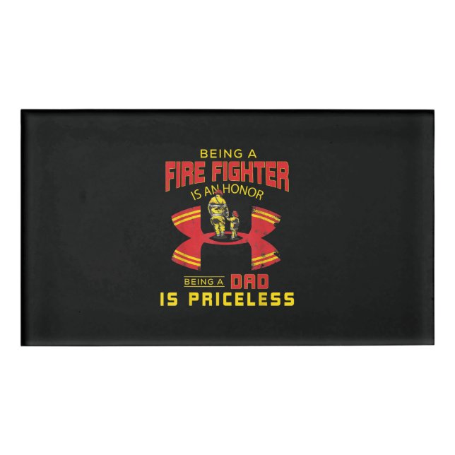Firefighter - Being A Firefighter Dad Name Tag (Front)