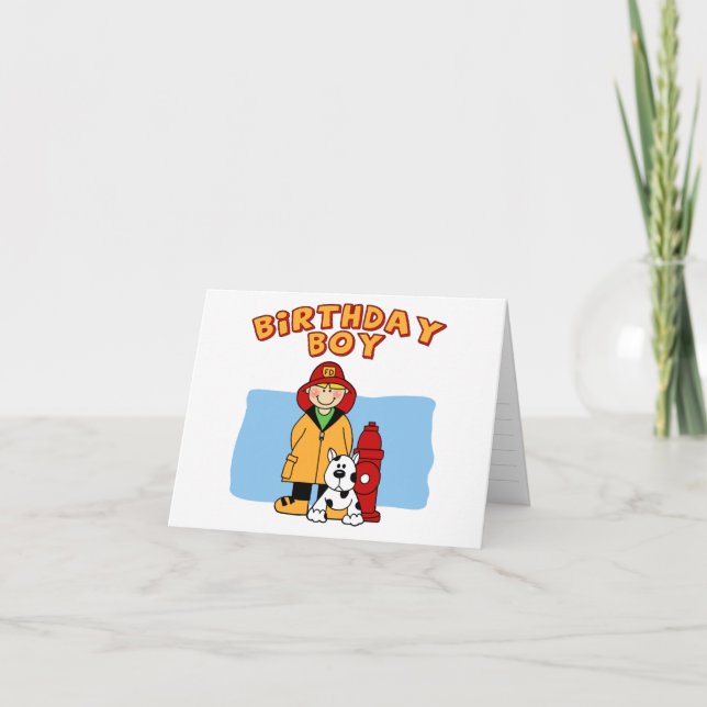 Firefighter Birthday Boy Fill-in Invitation (Front)
