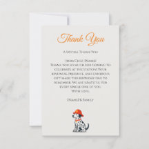 Firefighter Birthday Thank You