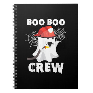 Firefighter Boo Boo Crew Halloween Ghost Fireman Notebook